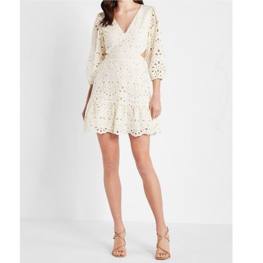 Never worn Express Eyelet Cutout Mini Dress SZ SMALL